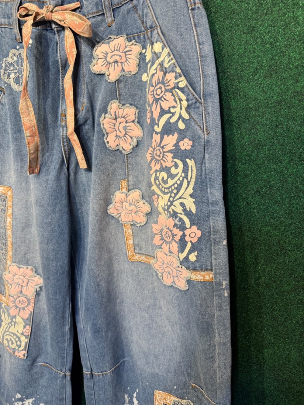 1039 New Oli&Hali Dream Vintage Bloom Patchwork Jeans - Picture 4 of 12